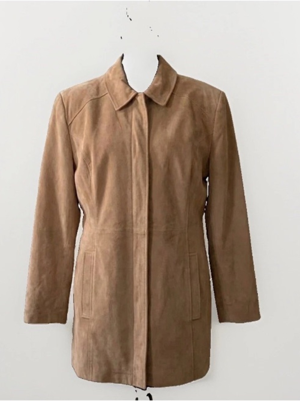 Vintage Suede Unisex Coat Minimalist Prairie 1990s Neutral Earthy Quiet Luxury